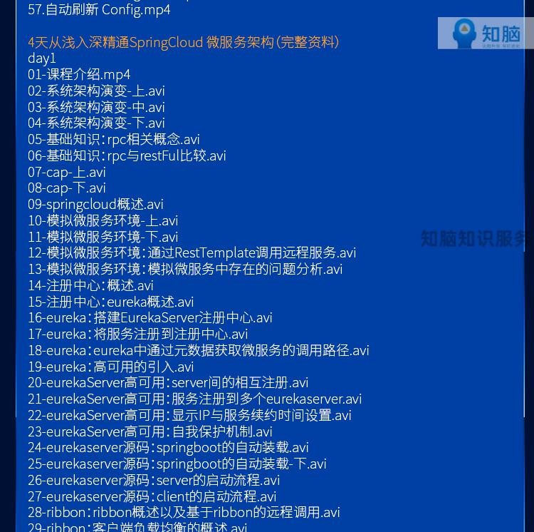 7，SpringCloud眡頻教程微服務架搆項目實戰分佈式運維微架搆師服務培訓資料 全套眡頻 高清眡頻+更新