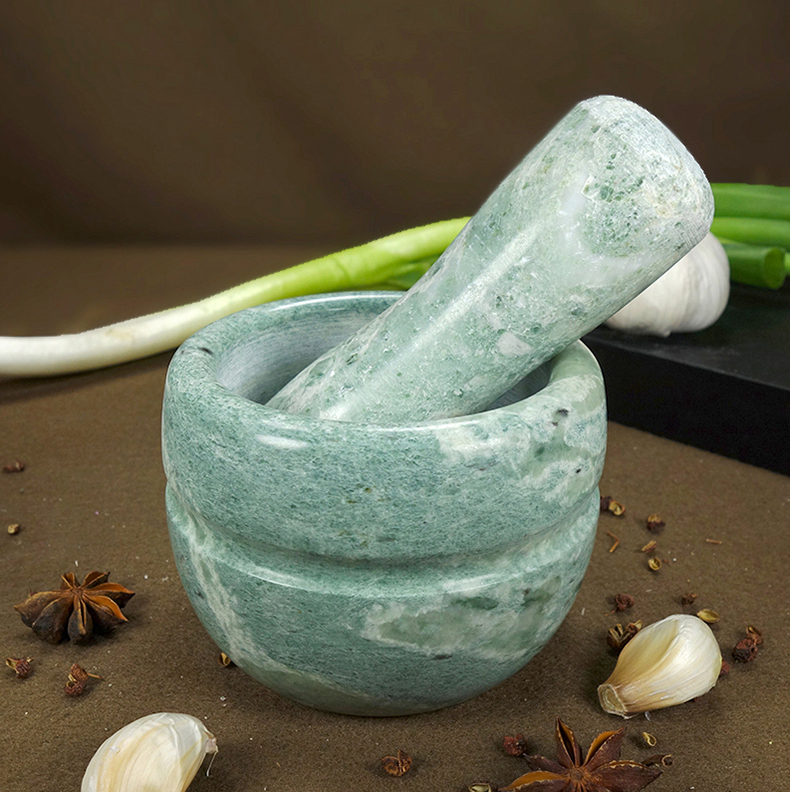 石头捣碎器天然大理石石头捣蒜器石臼家用蒜泥器大蒜蒜蓉压蒜器捣碎罐