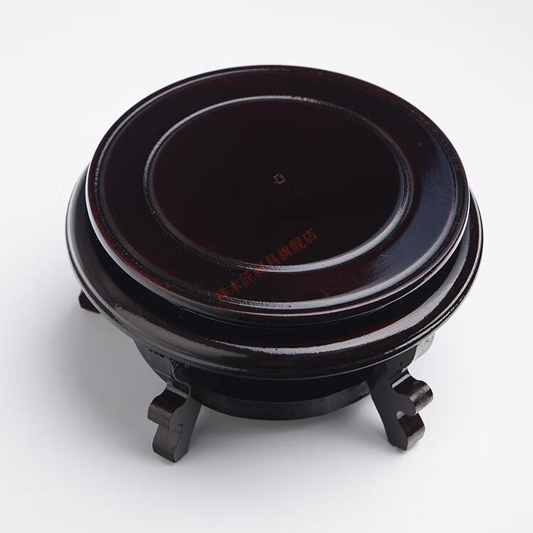 实木酒坛子底座 圆形花瓶酒坛花盆鱼缸底座压缩木质高脚花架实木工艺