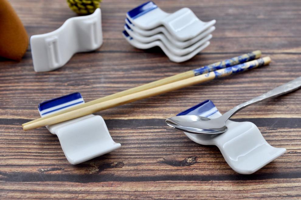 放筷子托枕骨瓷筷子托青花瓷陶瓷筷架两用筷子托筷子架家用放筷子的