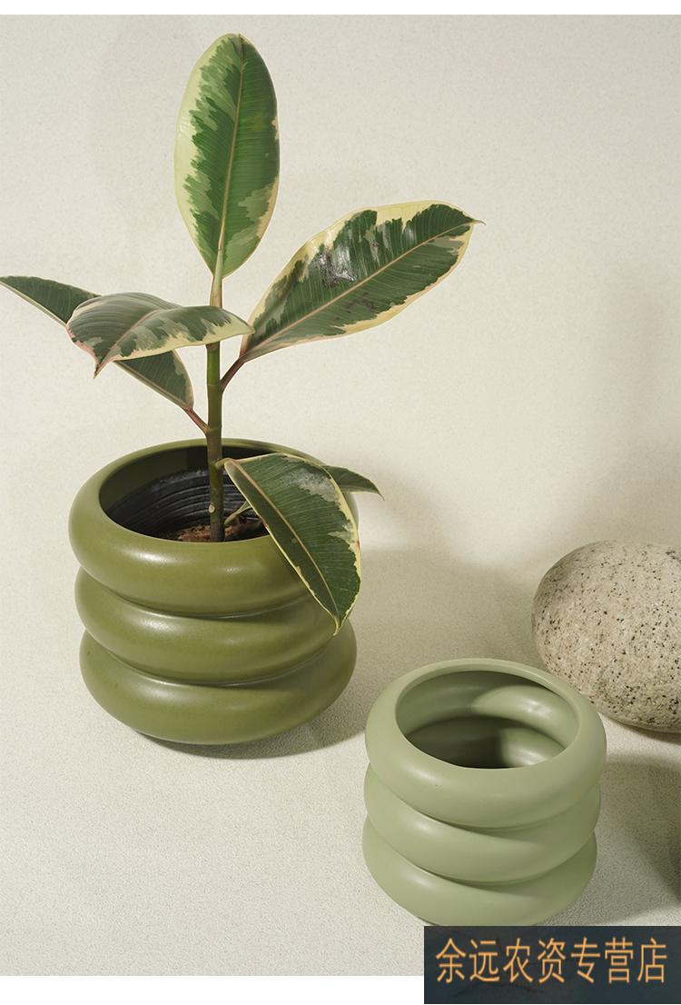 艺术花盆艺术创意绿箩水培花盆轮胎陶瓷花瓶蝴蝶兰绿植多肉器皿可狄