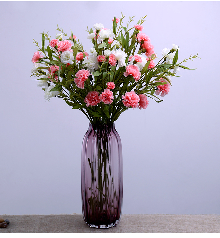 精品绿植康乃馨仿真花假花绢花客厅餐桌摆放装饰插花花艺母亲节礼物