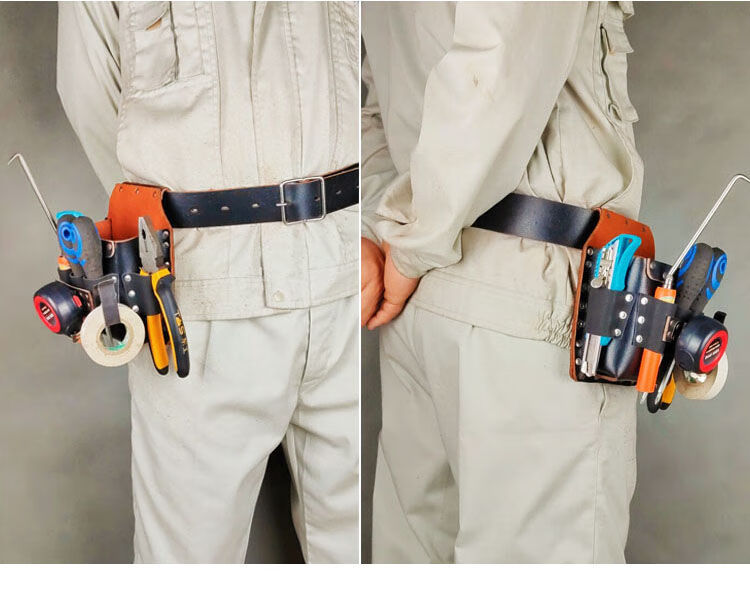 电工包腰包 多功能纯牛皮钉兜子工具兜套电工木工通用包手工制作2021