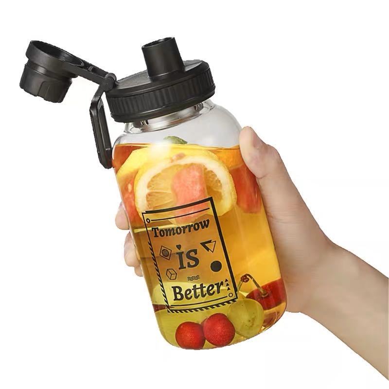 玻璃水杯男女学生透明过滤便携创意韩版女式车载家用办公泡茶水杯1000