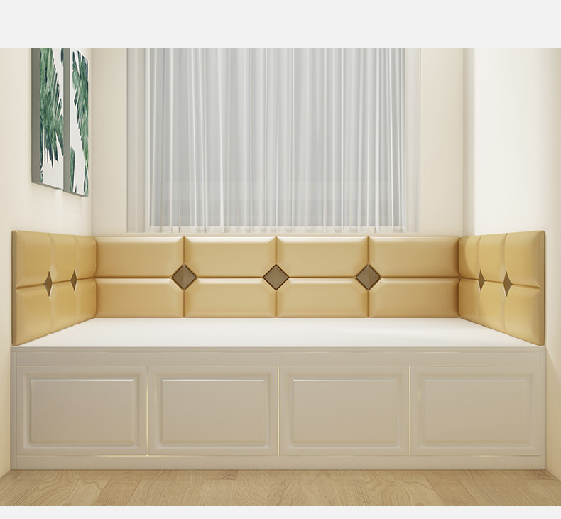 墙围床头板软包墙贴自粘简约现代儿童房防撞炕床墙围款式一35厘米厚度