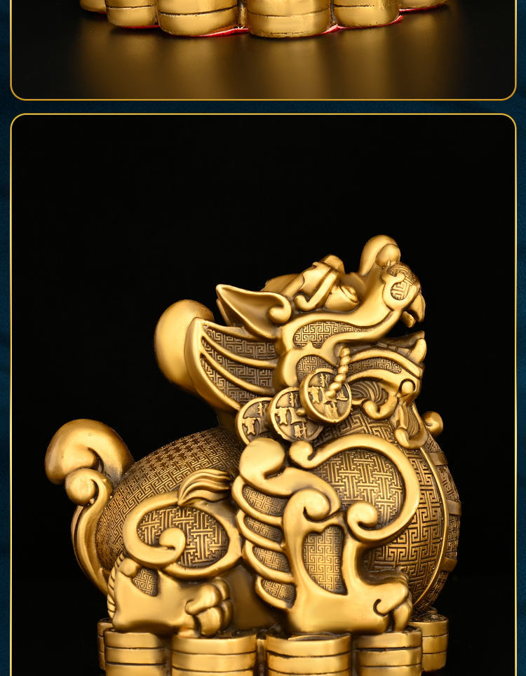 铜貔貅摆件飞天貔貅金钱皮丘家用办公室桌面小号装饰品独角貔貅小号