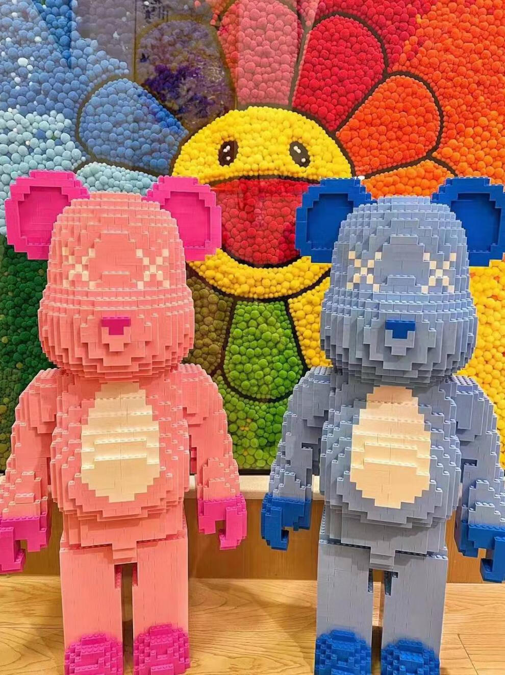 官方旗舰lego乐高暴力熊积木同款客厅摆件大模型女生网红礼物爱心熊粉