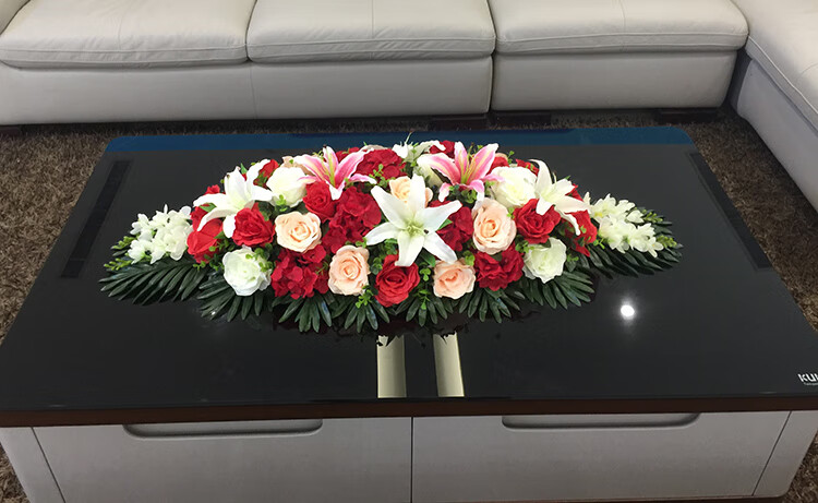 会议室桌花会议桌花仿真花商务会议室仿真桌花签到台前台摆设饰台花假