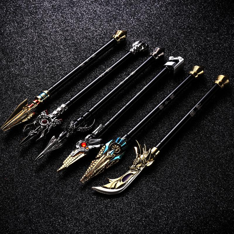 王者荣耀武器笔创意动漫王者笔武器金属赵云英雄荣耀签字黑笔孙悟空