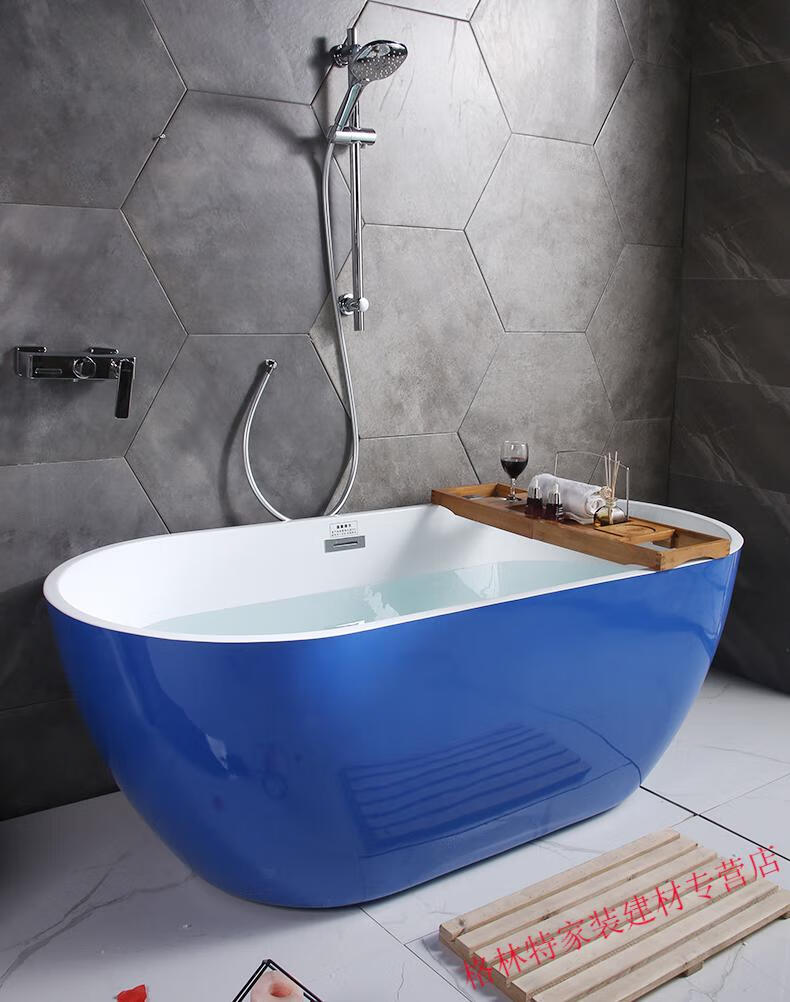 古阳浴缸小户型现代独立式一体简约1217米亚克力家用白色单缸12m