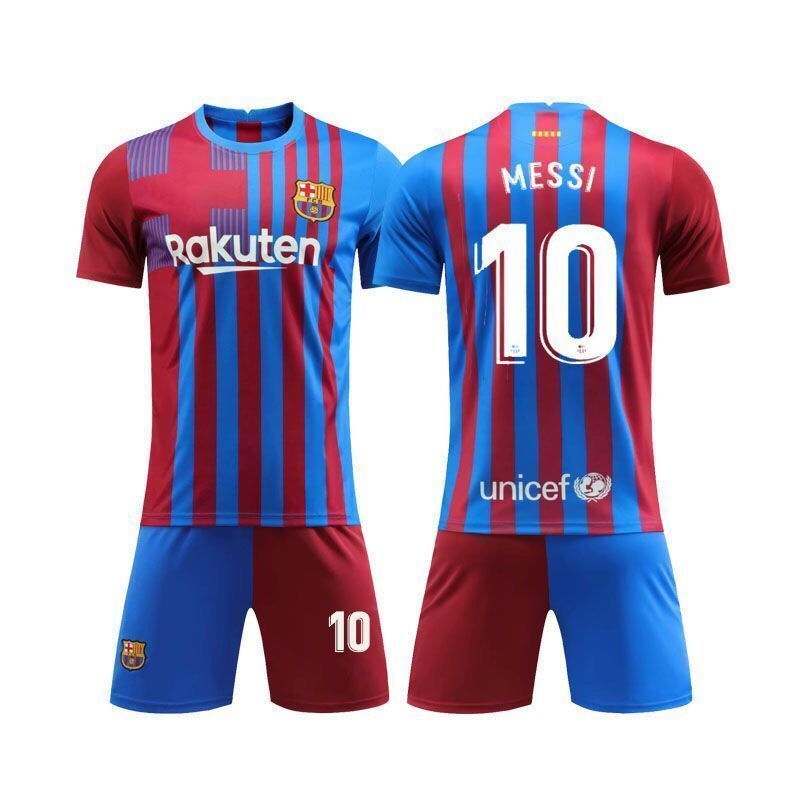 smvp巴萨球衣巴塞罗那队服10号梅西长短袖足球服套装男定制儿童训练服