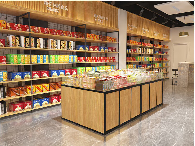 汇德能超市货架展示架散称食品柜中岛柜糖果干果干货散货柜散装1215