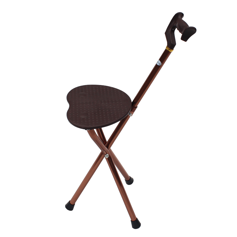 老人拐杖椅子拐棍老年人防滑手杖折叠四脚带板凳的捌杖多功能可坐四脚