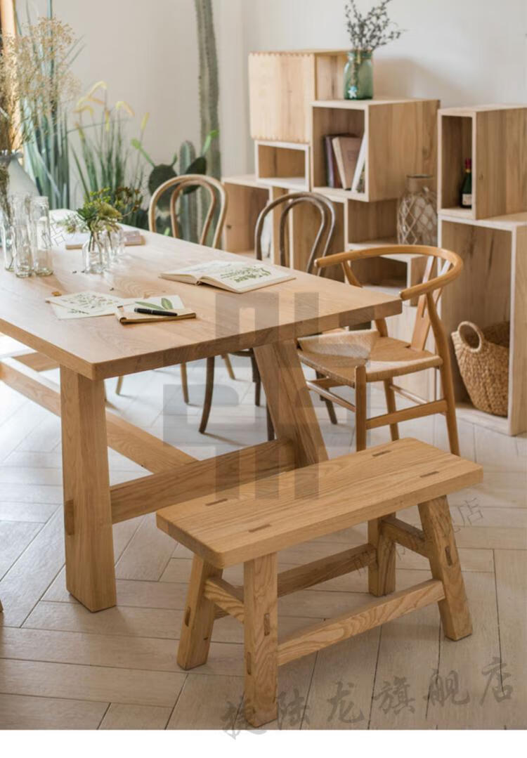 可狄 可狄 白橡木餐桌北欧木餐桌椅白蜡木原木餐台家具现代工作办公台