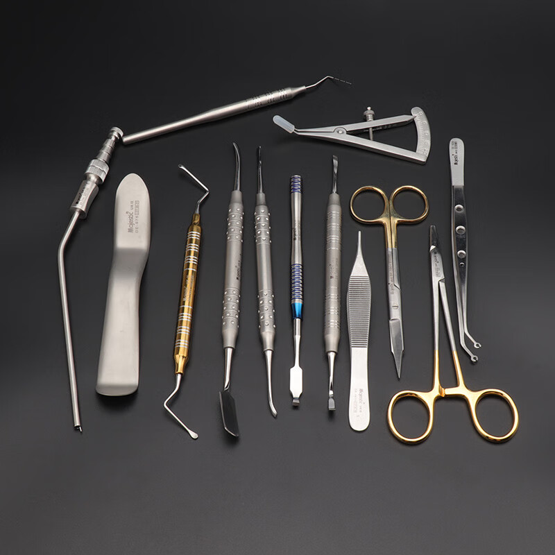 口腔种植器械13件套装牙科工具包齿科种牙用设备材料不锈钢器械盒 14