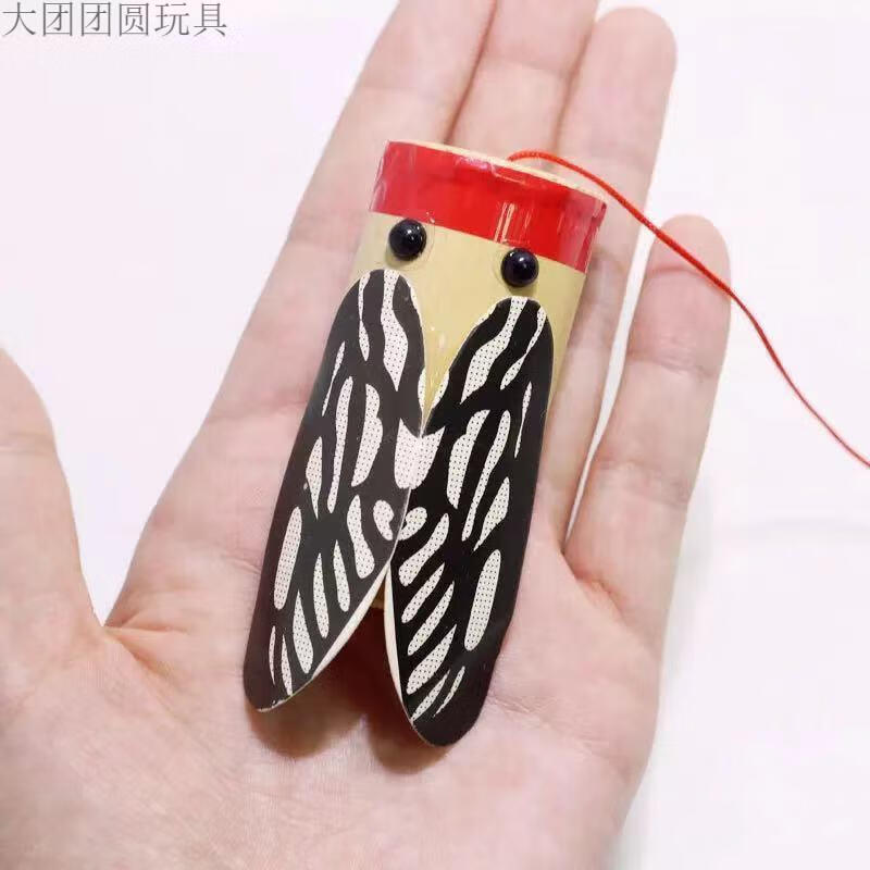大号diy竹制竹知了竹禅小学生幼儿园声音科技手工小制作玩具颜色随机
