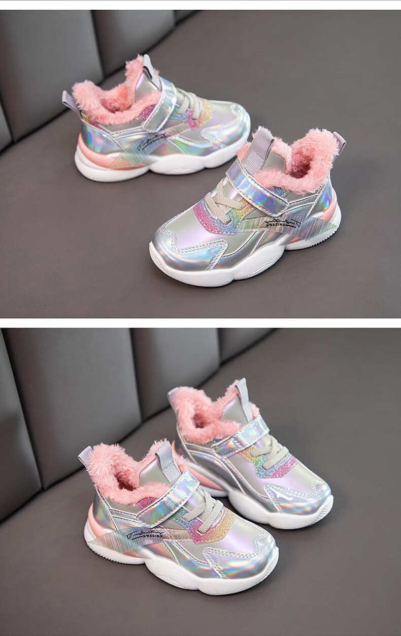 fashion女童运动鞋2020秋冬新款软底加绒鞋女孩保暖棉鞋儿童运动鞋女