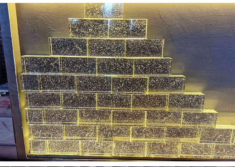 定做玻璃砖透明方形彩色水晶半透光磨砂砖热熔砖户外造型吧台隔断定制