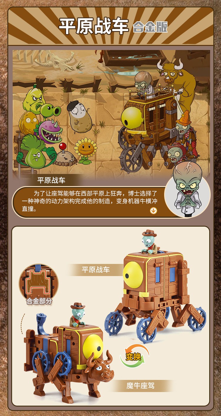 植物大战僵尸 xinlexin(新乐新)男孩大机甲boss变形合体机器人 五合一
