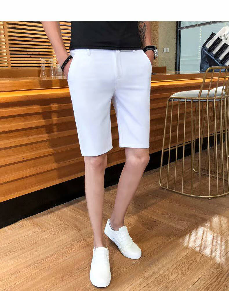 南极人西装短裤男五分裤修身休闲裤韩版百搭四5分冰丝西服裤子男士