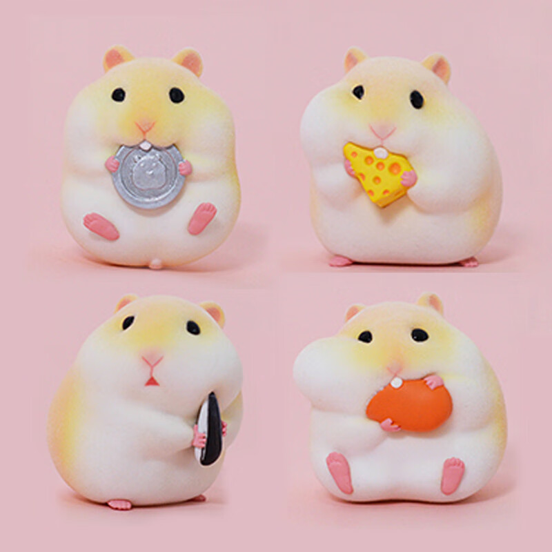 适用于吃货小仓鼠公仔盲盒空想造物不二马大叔鼠年植绒萌物潮玩摆件