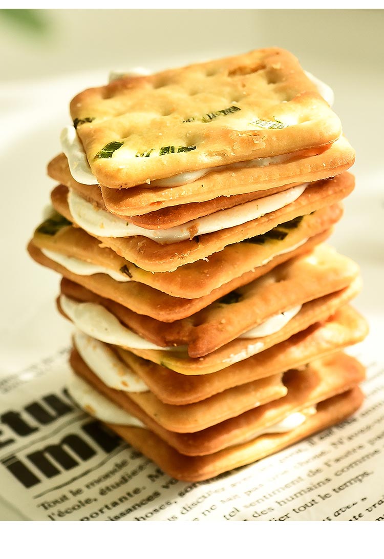 一块古早味手工牛轧饼干夹心风味糖香葱牛扎苏打饼155克牛轧饼干香葱