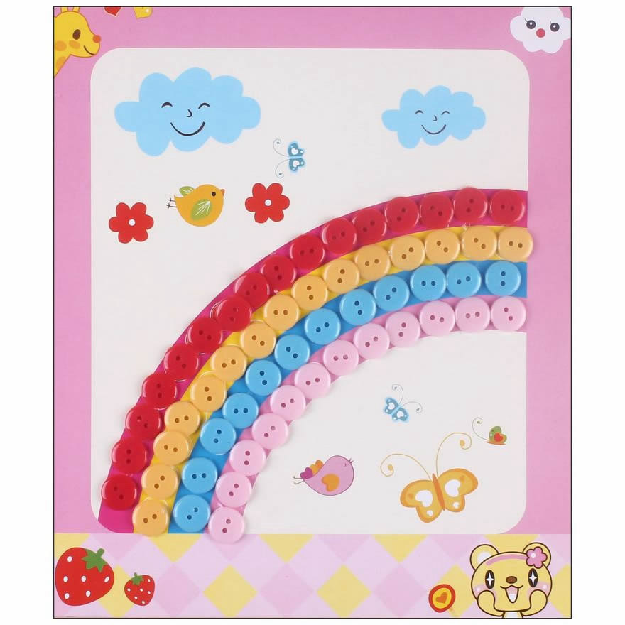 【喜i庆】儿童纽扣画手工diy扣子粘贴画钻石画幼儿园小班材料包宝宝