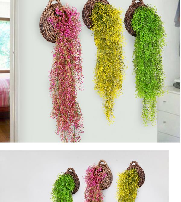 精品绿植仿真花假花壁挂金钟柳客厅墙饰室内绿植挂墙花藤垂吊管道遮挡