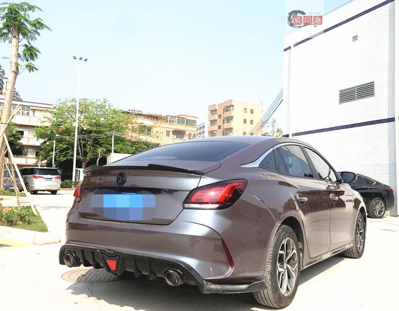 威玛泰适用于全新21款名爵5尾翼改装mg5免打孔碳纤纹高配同款飞机翼