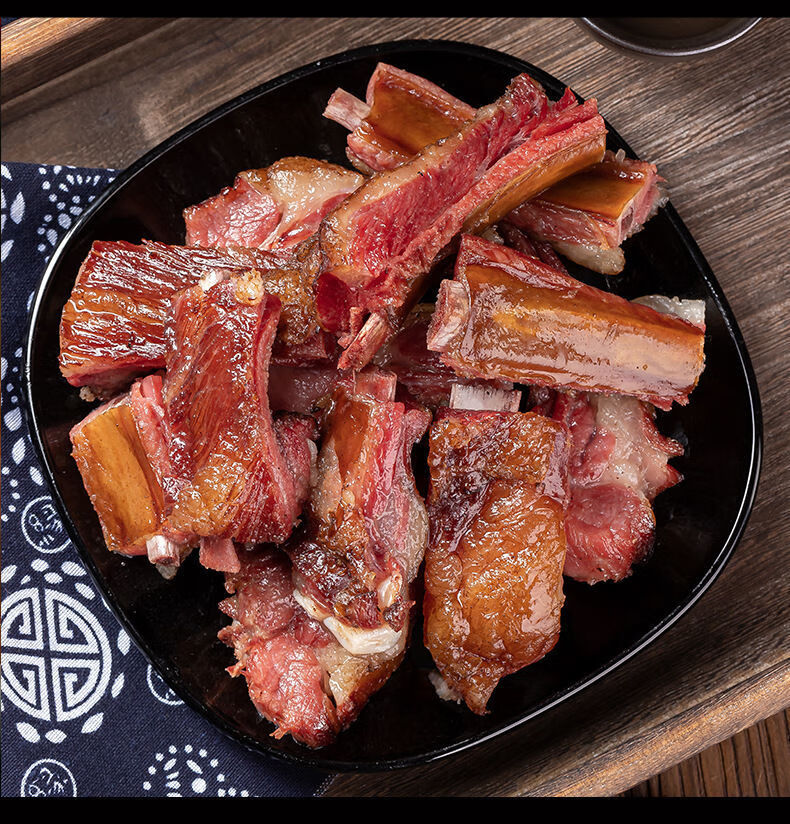 烟熏腊排骨湖南农家下酒菜土猪腌腊肉腊肠四川风干老咸肉 腊排骨5斤