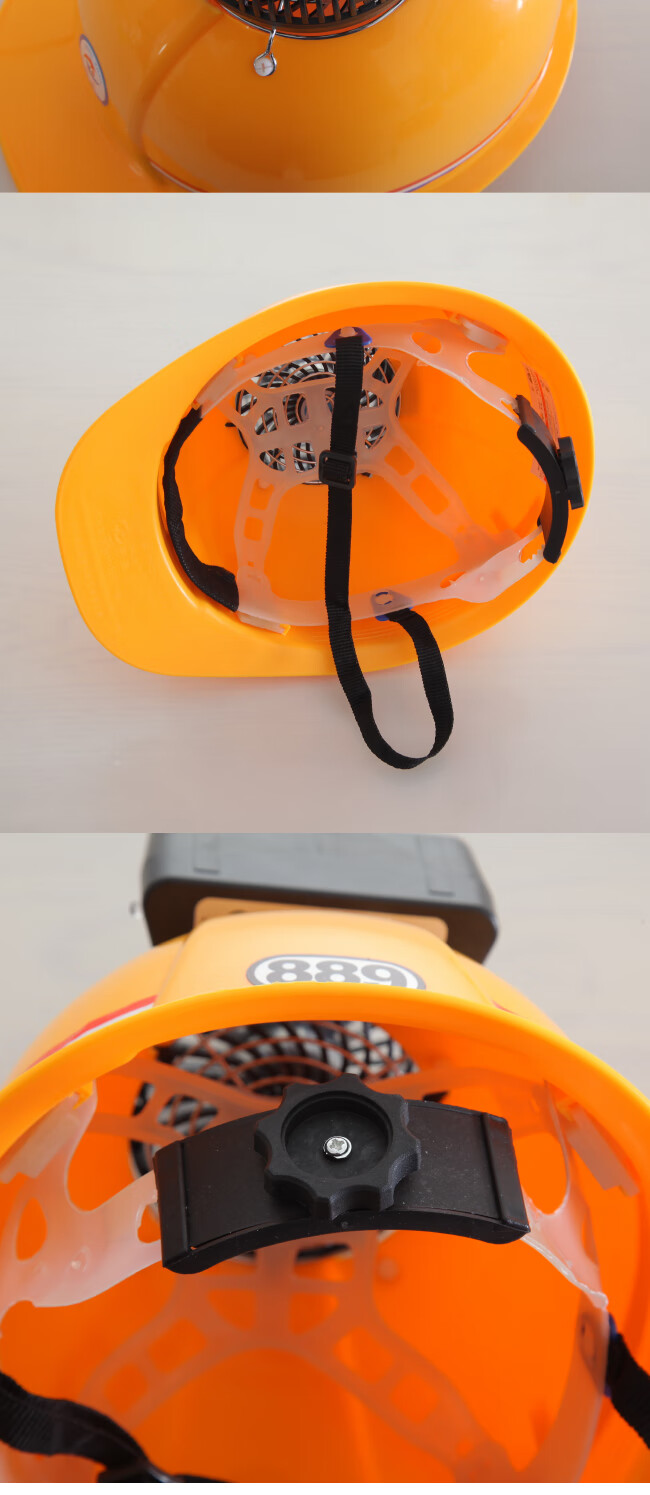 风扇安全帽带风扇的帽子风扇帽夏天降温大风力非太阳能帽遮阳帽 3电池