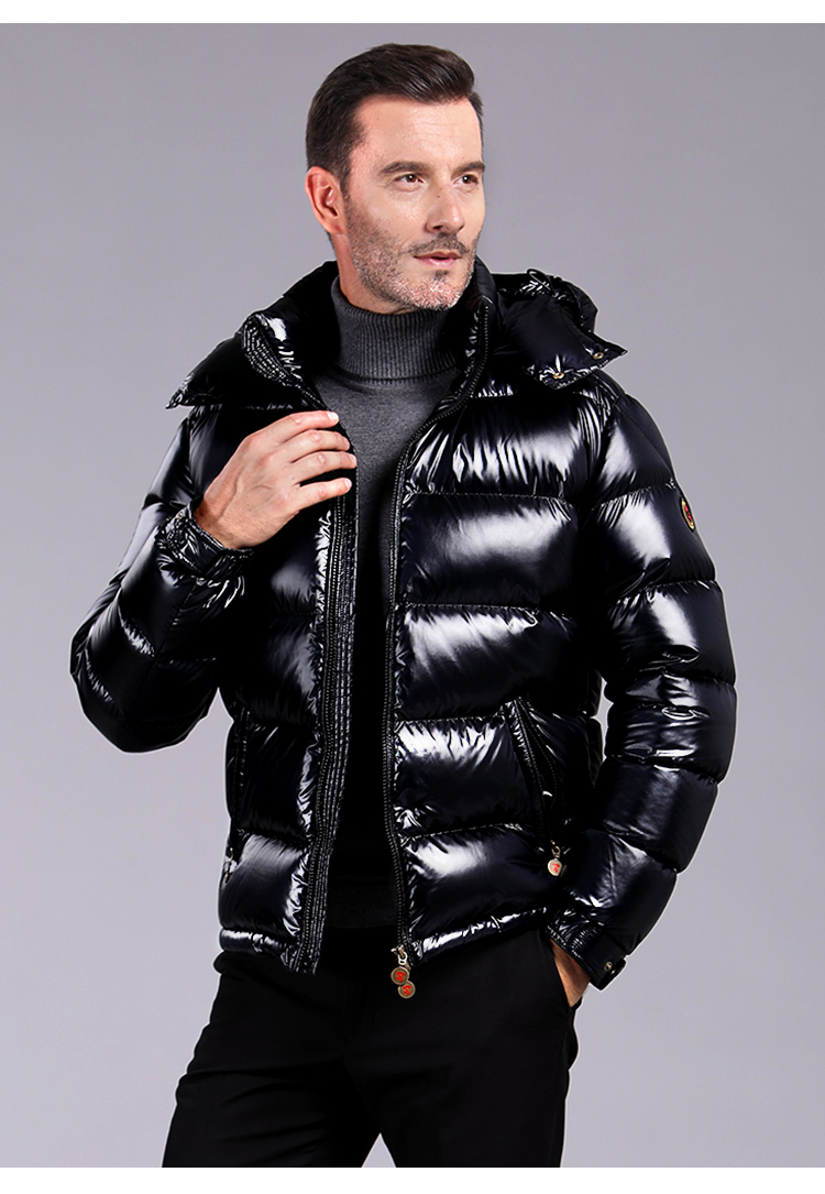 锐狄(ruidi)意大利轻奢品牌 羽绒服男短款加厚保暖2020时尚羽皇90白