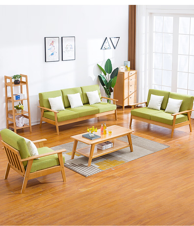 实木沙发木沙发牢固新中式小户型组合日系坐卧客厅欧式网红可拆洗两用