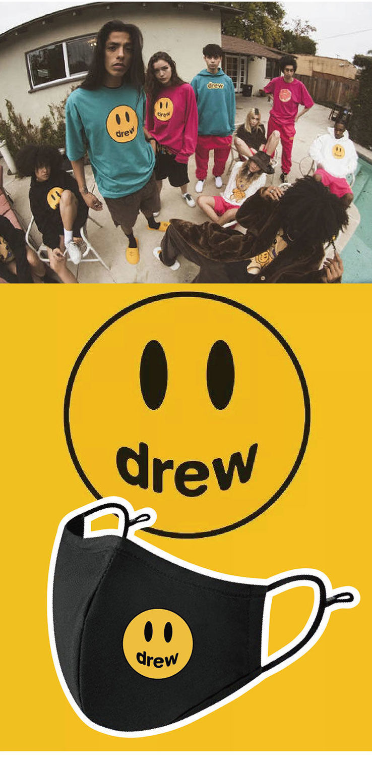 善水上境笑脸口罩drew笑脸潮流女网红防尘透气潮牌联名口罩男潮款个性