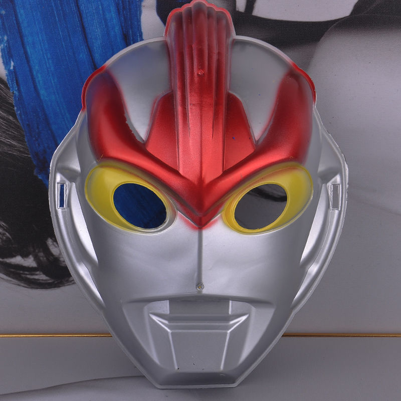 万圣节面具道具生日装饰礼物卡通可爱变形cos表演超人面具布鲁红色