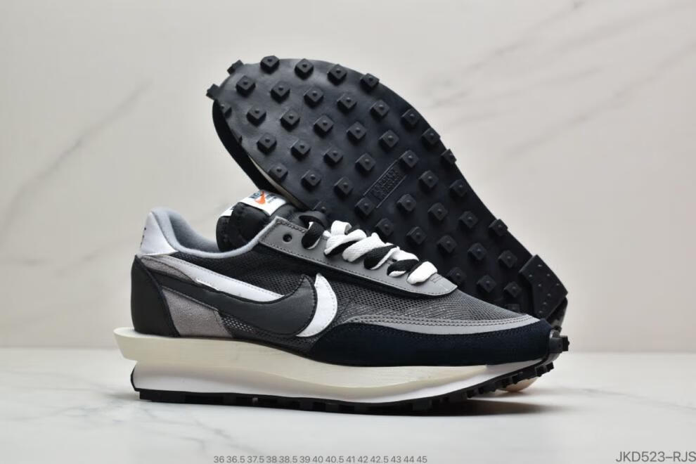 耐克顿sacai华夫联名ldv 解构双勾2021夏季透气运动鞋女子男 玫红绿