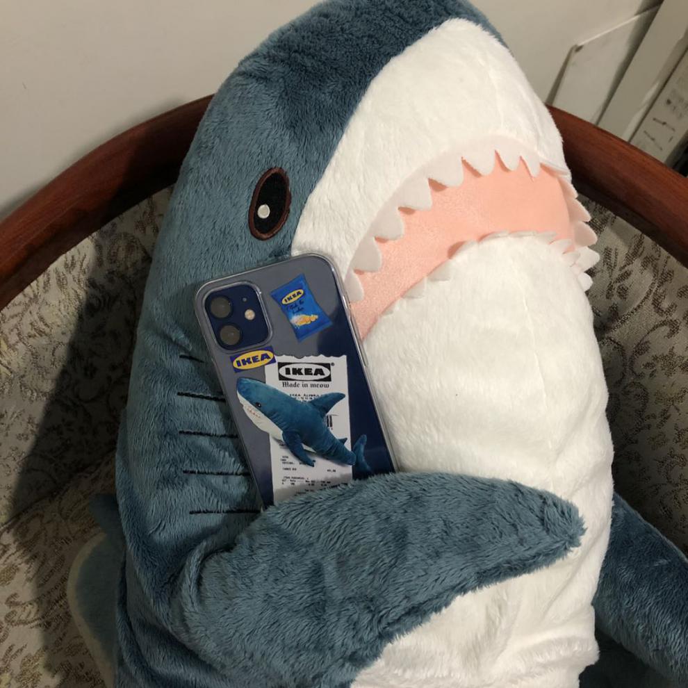 lglftflre猫的宇宙志ikea鲨鱼iphone11/12pro透明max苹果手机壳ins风