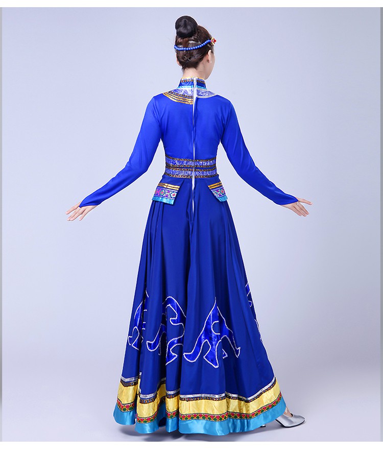 舞艺考女成人新款现民族风鸿雁天边筷子舞蒙族舞蹈服装演出服白色xs