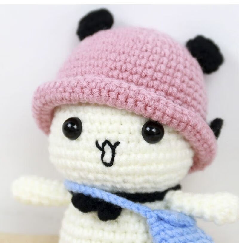 不织布字母挂件 手工编织diy材料包毛线玩偶挂件勾针织娃娃熊猫一二布