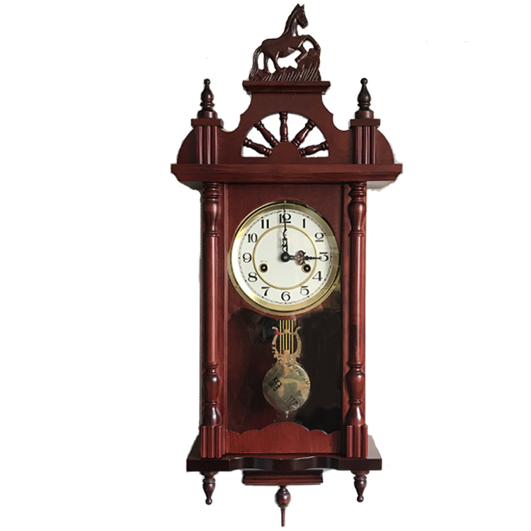 复古挂钟老式发条钟表老爷钟客厅挂钟墙壁钟风水镇宅上链摇摆时钟