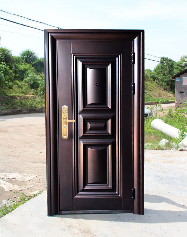 铜钢质门进户门防盗门家用仿铜防晒钢制工程门 2050*860外包边外左开