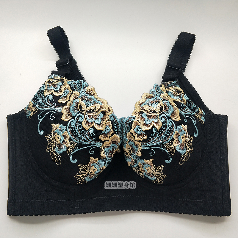 新款品欧妃倩身材管理器 调整型收副乳防下垂短文胸薄 黑色 短文胸 70