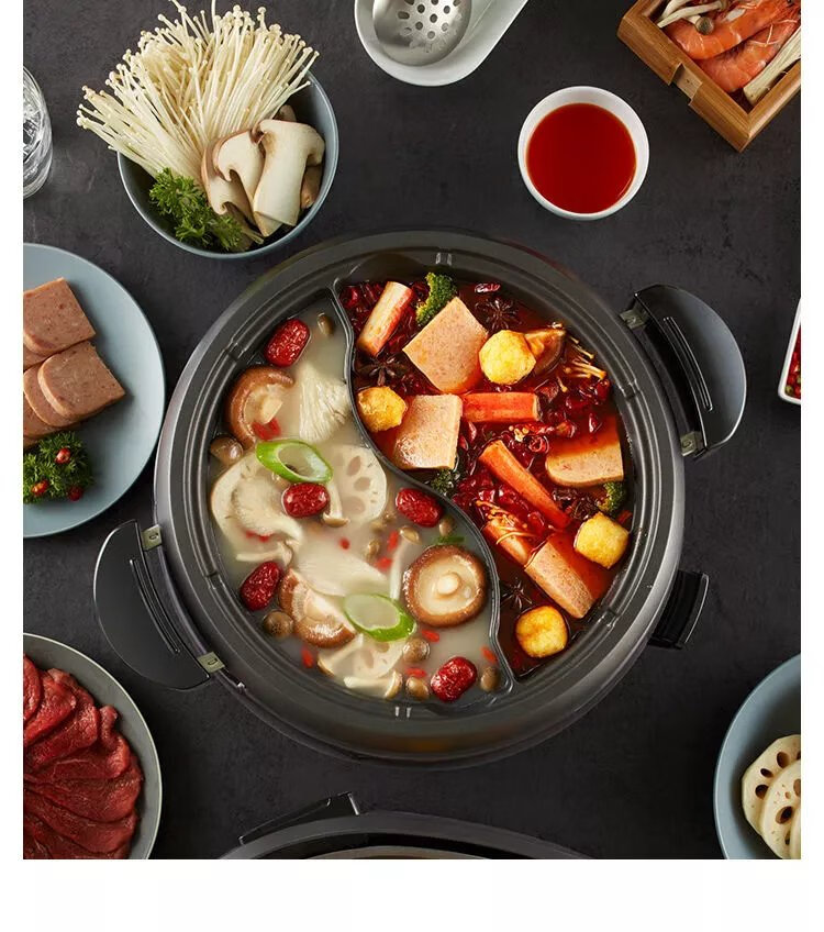 zojirushi/象印鸳鸯电热火锅多功能烧烤蒸煮锅一体锅大容量pvh30c pvh