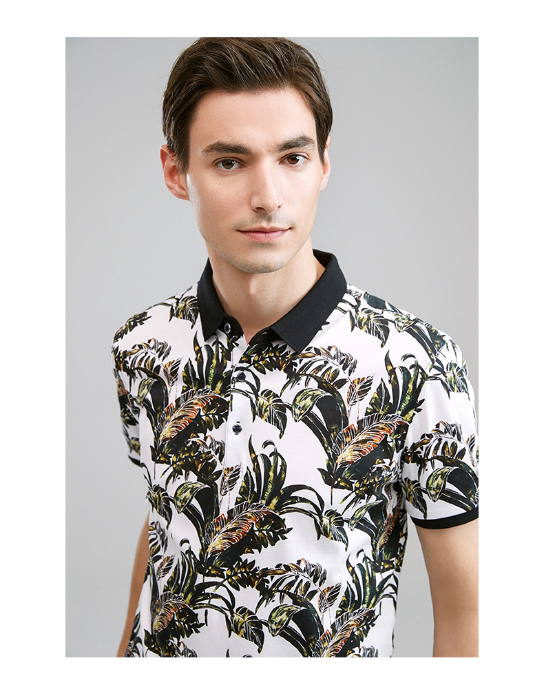 versino梵思诺男装2020夏短袖男polo衫翻领t恤男印花纯棉保罗衫 95c