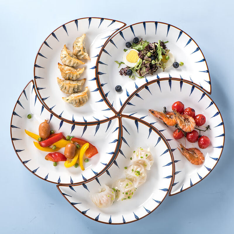 分餐盘网红陶瓷拼盘餐具组合月亮团圆盘子聚会分餐盘菜盘创意摆盘套装