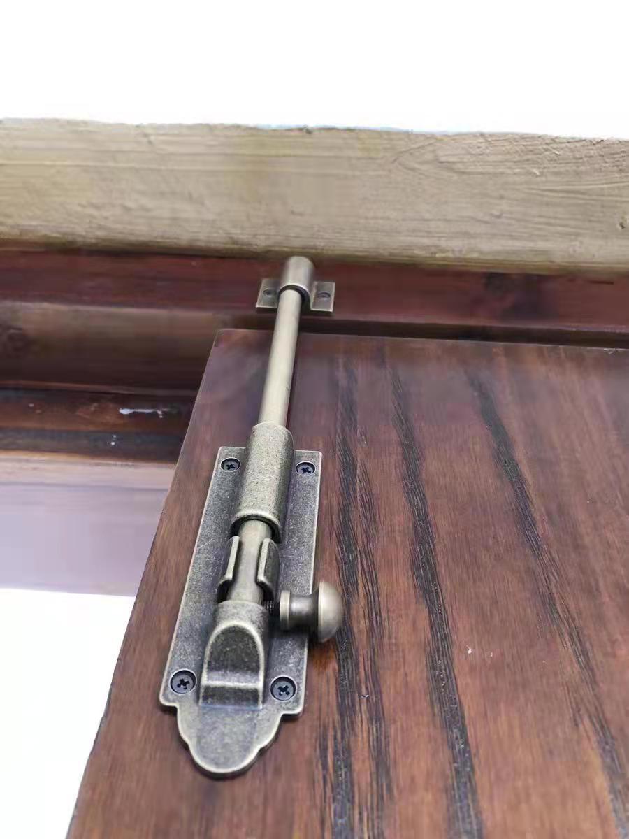仿古老式木门窗户全铜插销中式复古大门明装加厚门栓门扣门插地插