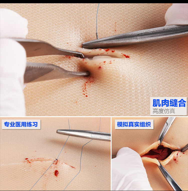 医学生外科缝合练习模型模拟伤口清创缝合皮肤仿真多伤口缝合模块 三