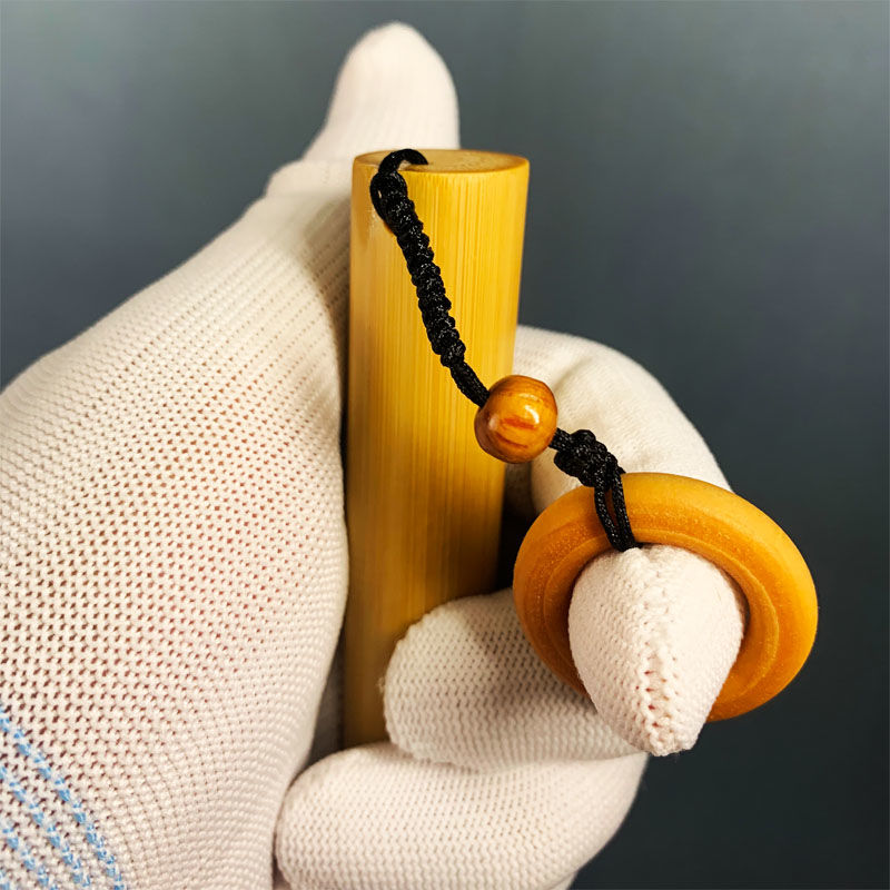 成品实心竹高密度老料实心玉竹精抛光竹环木环手把件天然竹雕配饰竹子