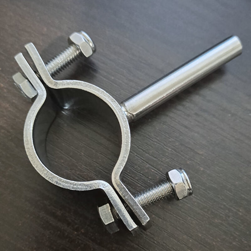 304不锈钢平板加厚管夹管支架钢管固定抱箍托架焊圆钢卡箍6分 卡管