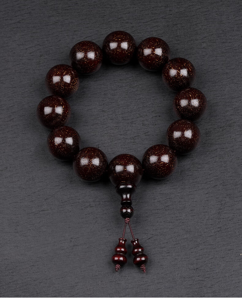 正宗印度小叶紫檀手串满金星2.